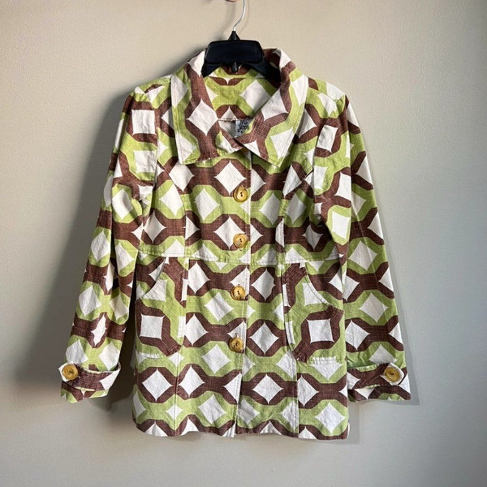 Ivy Jane medium green‎ and brown coat